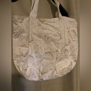 Aloha Collection Day Tripper Bag White and Gold Shell pattern